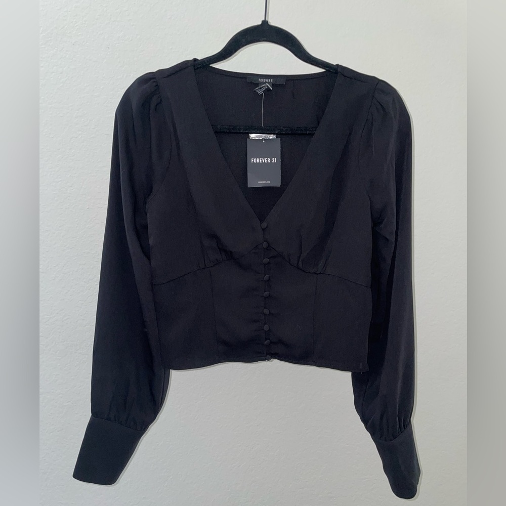 Women’s Forever 21 woven corset long sleeve top